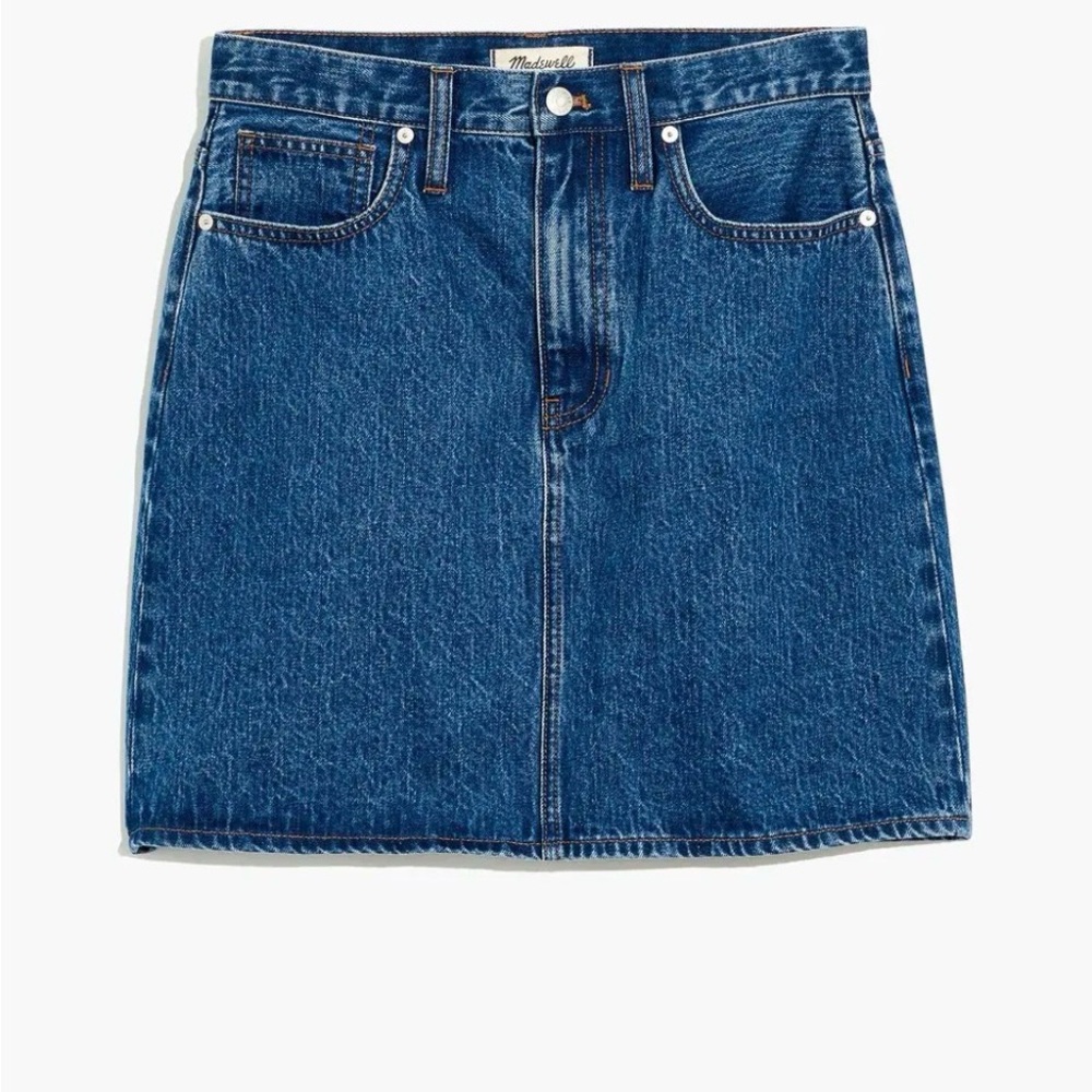 Madewell Rigid Denim High-Waist Straight Mini Skirt in Delevan Wash